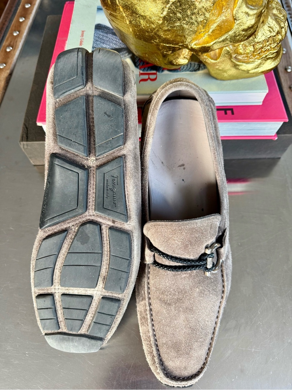Salvatore Ferragamo Suede Gancini Driving Loafers – Men’s 10 D - Picture 14 of 16